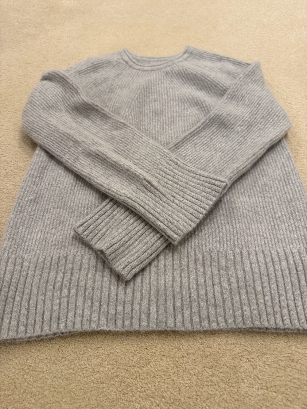 Lululemon Light Gray Ribbed Crewneck Sweater